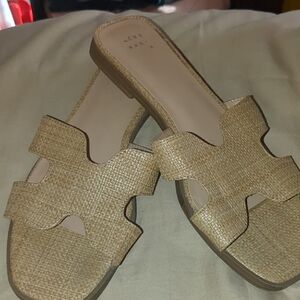 `a new day Rattan Flat Sandals
